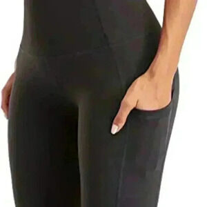 Oalka Gray High Waisted Side Pocket Compression Biker Shorts Size M